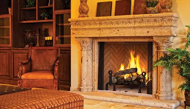 open hearth fireplace