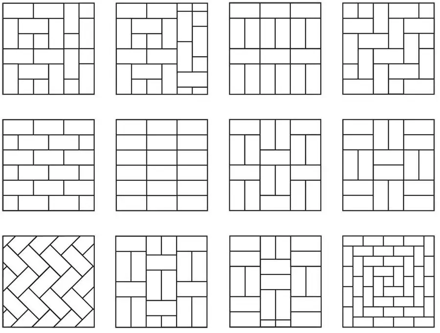 Schemes for laying paving slabs