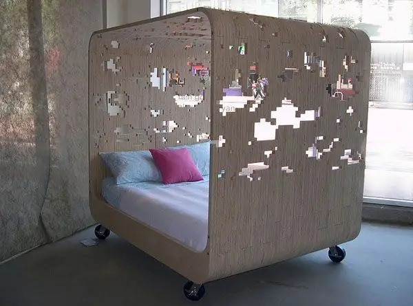 Letto in compensato di design