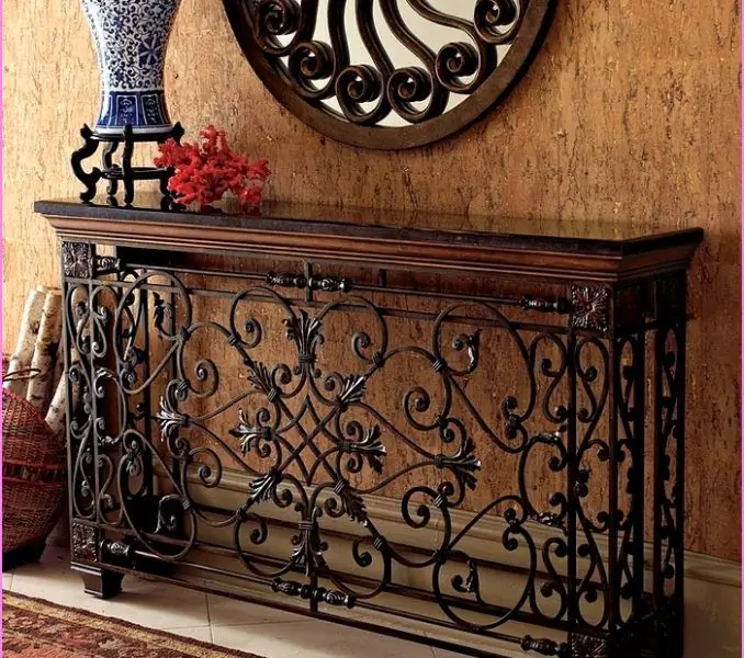 Wrought iron consoles for the hallway