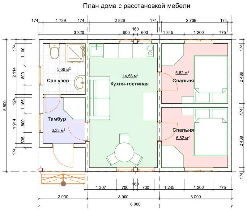 Grundriss eines kleinen zweistöckigen Hauses