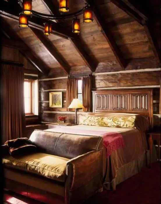 wooden house bedroom design