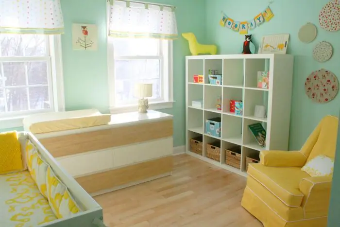 interior of a nursery for a girl