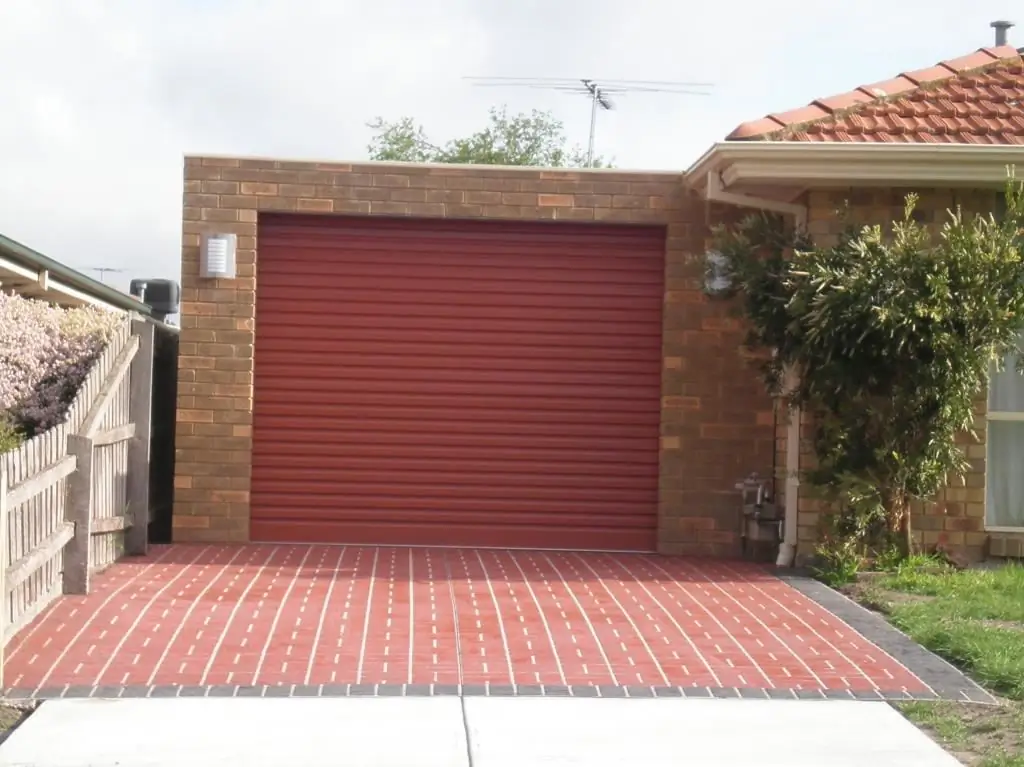 two-story brick garage