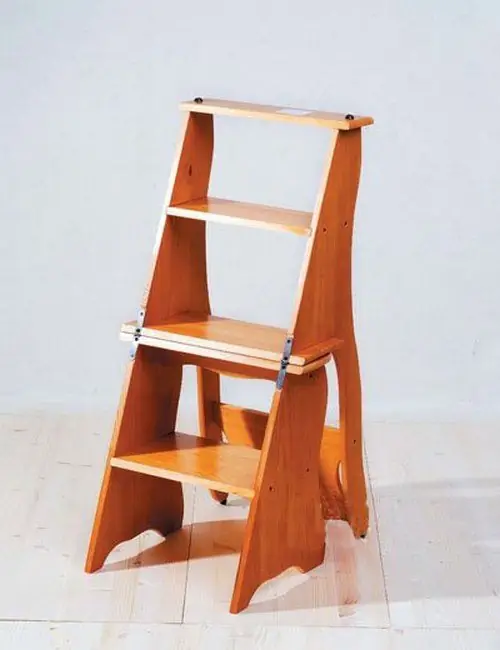 silla de escalera de madera de bricolaje