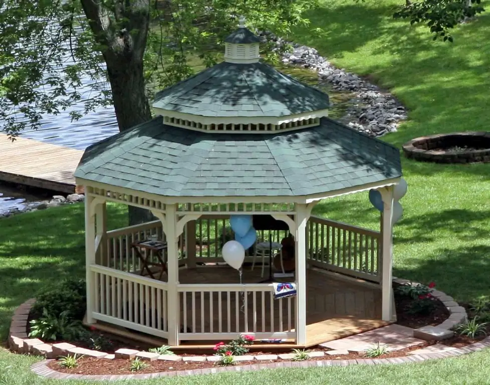 gazebo withtwo-level roof