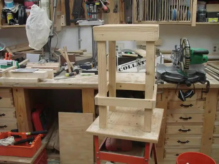 DIY stool made of wood