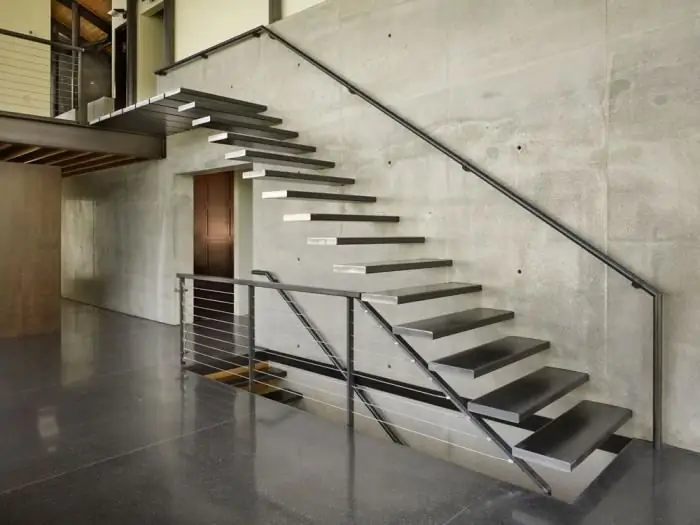 wooden stairs on a metal frame