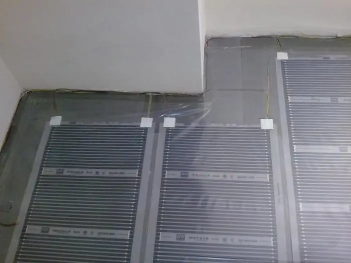 infrared film underfloor heating installation under the laminate