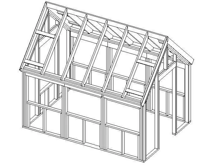 Das Projekt eines Hauses aus einer Stange 8x9