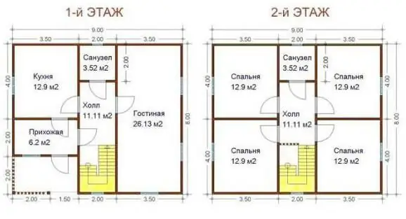 Hiše iz lesa 8x9