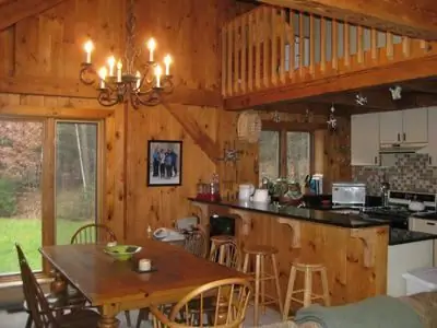 chalet style in the interior of the kitchen