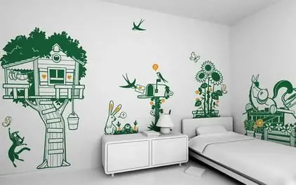 drawings on the wall flowers